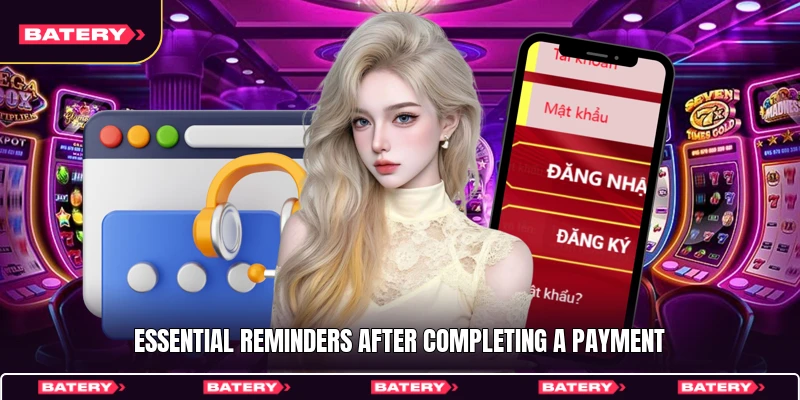 Essential reminders after completing a payment
