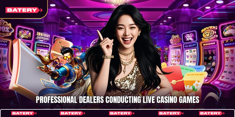 Professional dealers conducting live casino games