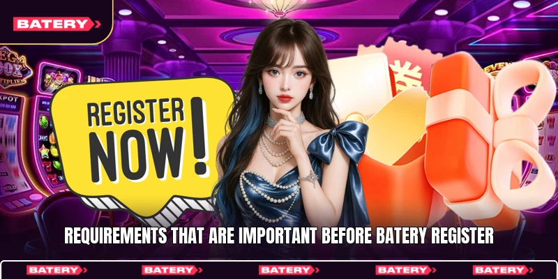 Requirements that are important before Batery register