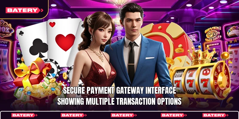Secure payment gateway interface showing multiple transaction options